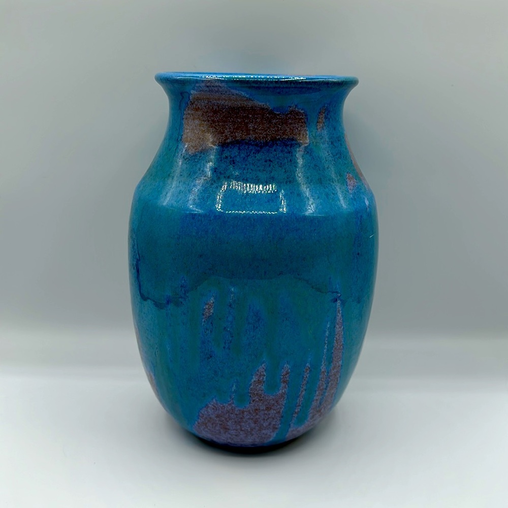 Unique Handmade Blue Pottery Vase by Laurie Berkson